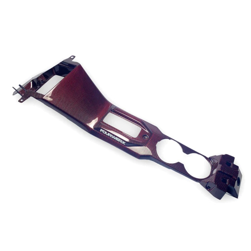 FourWerx 20+ Polaris RZR Pro XP/Pro R  Red Weave Carbon Fiber Front Center Console (Full)