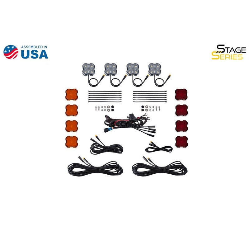 Diode Dynamics Stage Series Single-Color LED Rock Light Kit – 4-pack