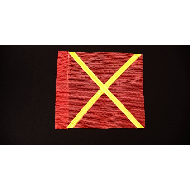 Buggy Whip Inc 10X12 Florescent Orange Industrial Flag W/Yellow Reflective X