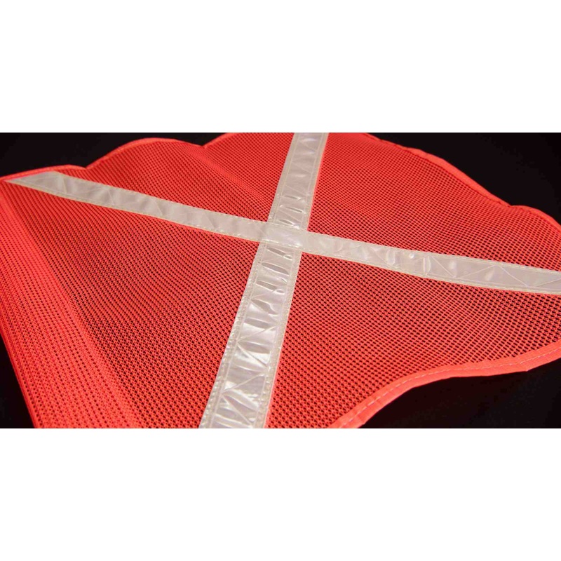 Buggy Whip Inc 16X16 Florescent Orange Industrial Flag W/White Reflective X