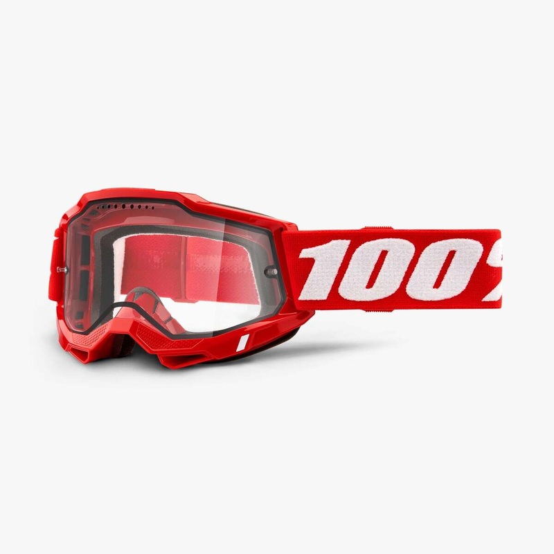 100% Accuri 2 Enduro MTB Goggles – Neon Red – Clear Lens