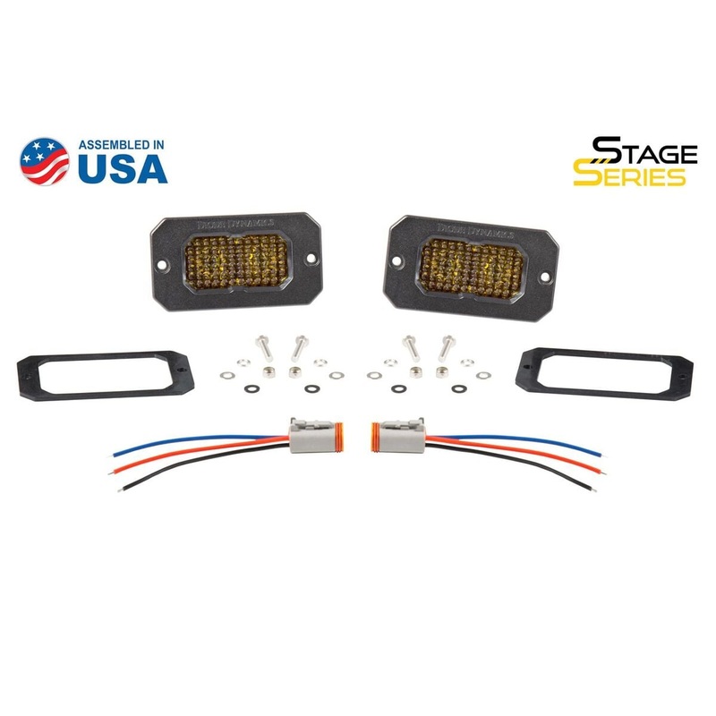 Diode Dynamics Stage Series 2 SAE Yellow Pro Flush Mount LED Pod – Pair