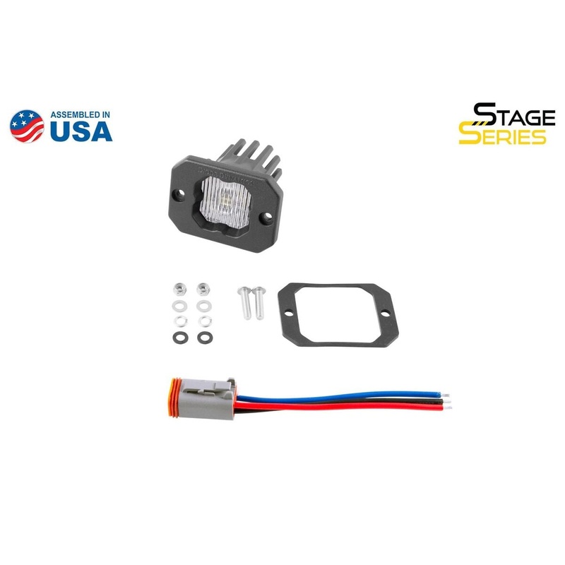 Diode Dynamics Stage Series C1 White SAE Fog Flush Mount LED Pod – Single