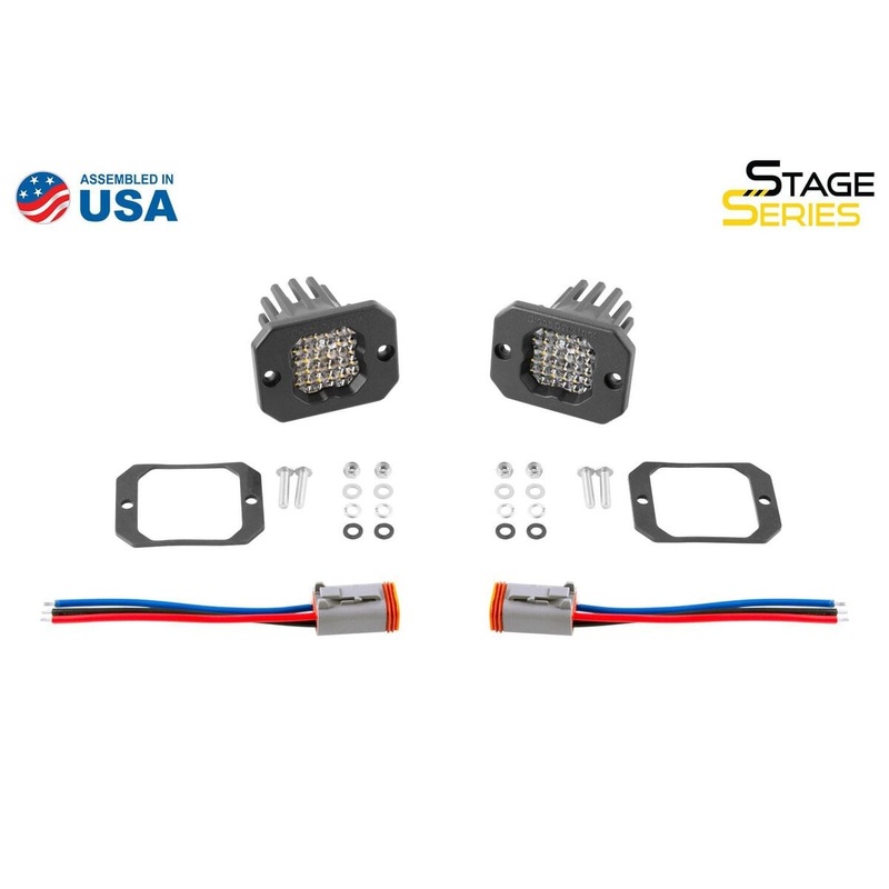 Diode Dynamics Stage Series C1 White Sport Flush Mount LED Pod – Pair