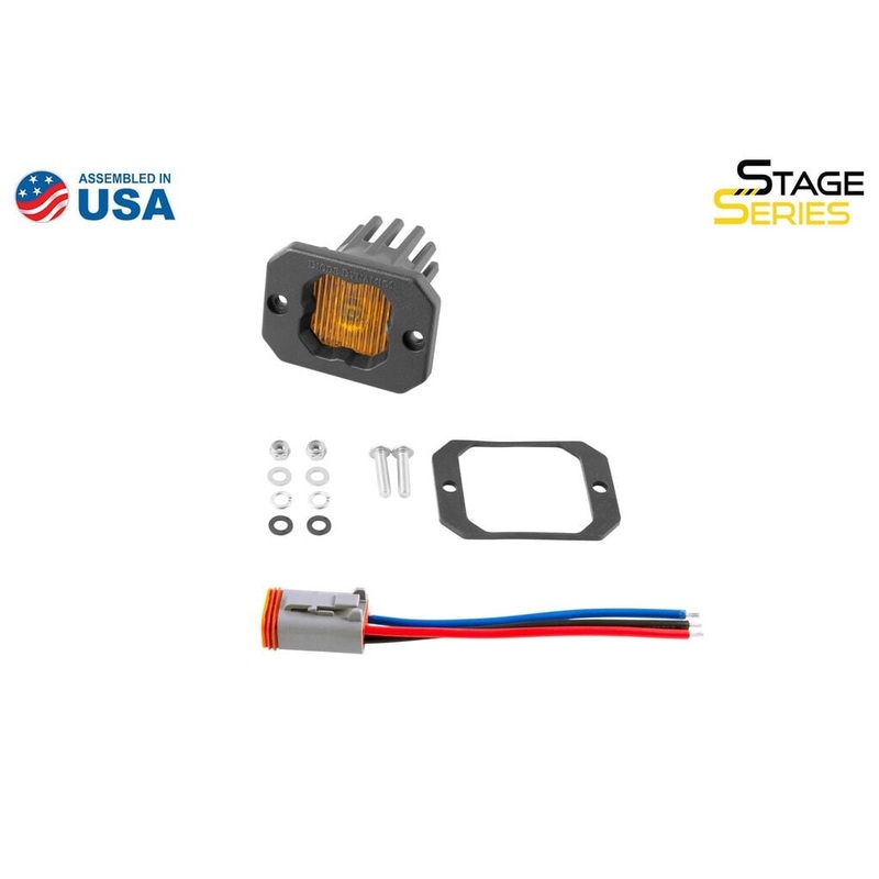 Diode Dynamics Stage Series C1 Yellow SAE Fog Flush Mount LED Pod – Single