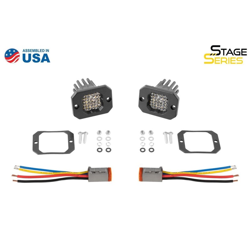 Diode Dynamics Stage Series C1R White Flood Flush Mount LED Pod – Pair