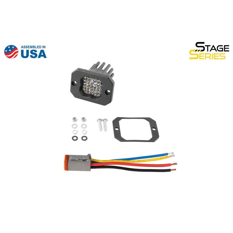 Diode Dynamics Stage Series C1R White Flood Flush Mount LED Pod – Single