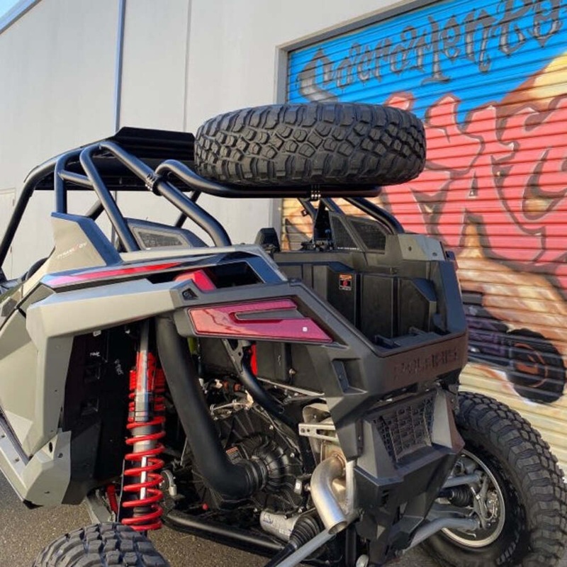 Factory UTV Polaris RZR Turbo R 2 Seat Dual Clamp Spare Tire Mount