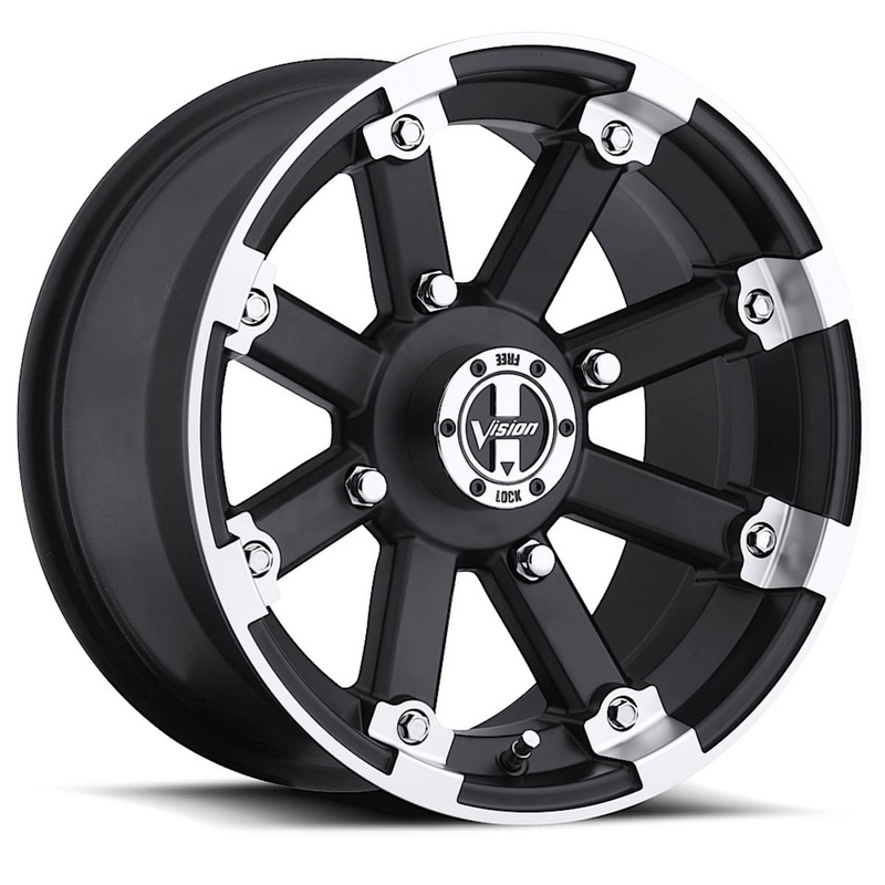 Vision Wheel 4 Lug 393 Lock Out – Matte Black Machined Lip