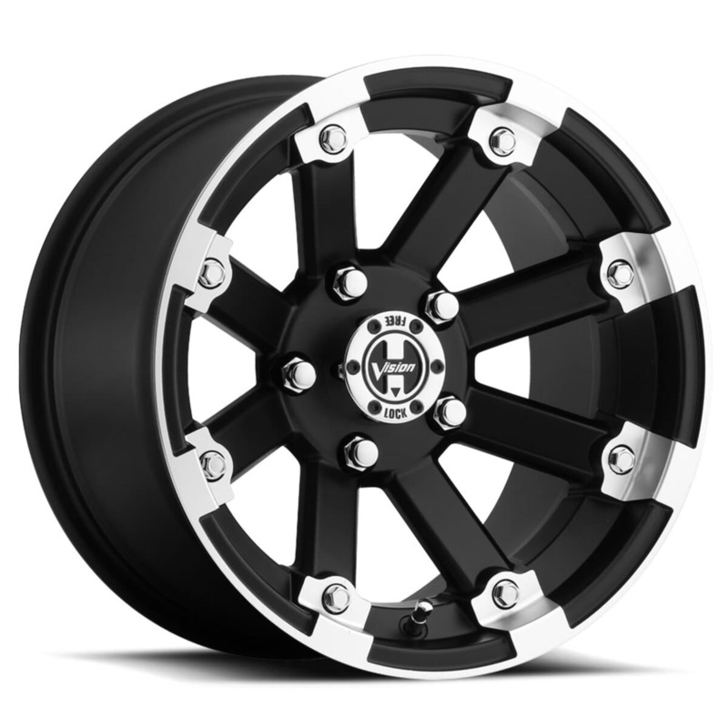 Vision Wheel 5 Lug 393 Lock Out – Matte Black Machined Lip