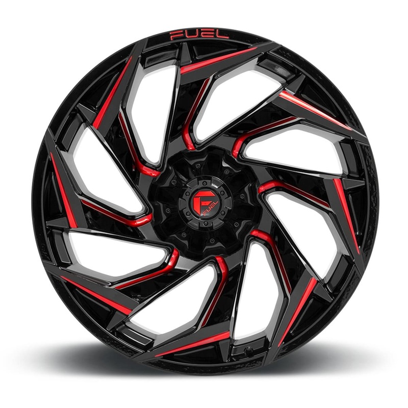 Fuel D754 Reaction UTV Wheel – Gloss Black Milled with Red Tint