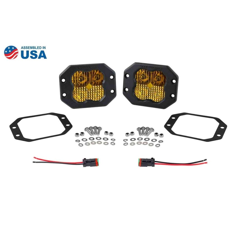 Diode Dynamics Stage Series 3 SAE Yellow Pro Flush Mount LED Pod – Pair