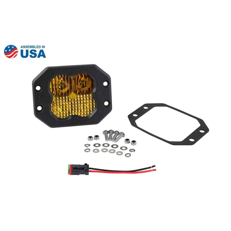Diode Dynamics Stage Series 3 SAE Yellow Sport Flush Mount LED Pod – Single