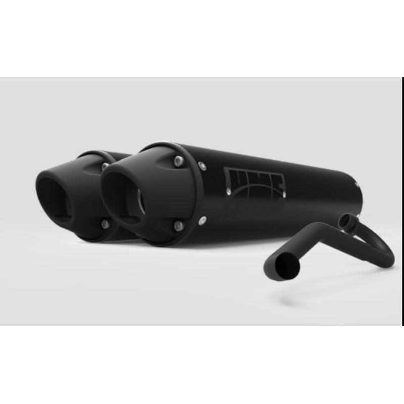 HMF ’11-’14 Polaris RZR XP 900 Performance Dual Full Exhaust System – Blackout