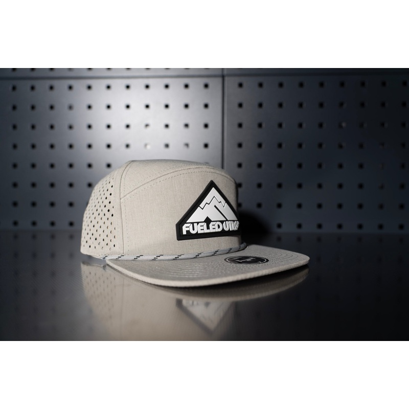 7-Panel Hydro Hat|Heather Grey w/ Grey Twisted Rope|Olive Camo