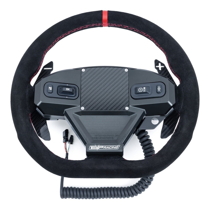 EVO Can-Am Maverick R Mode Steering Wheel w/ Carbon Fiber Paddles & Quick-Release Hub Adapter Kits
