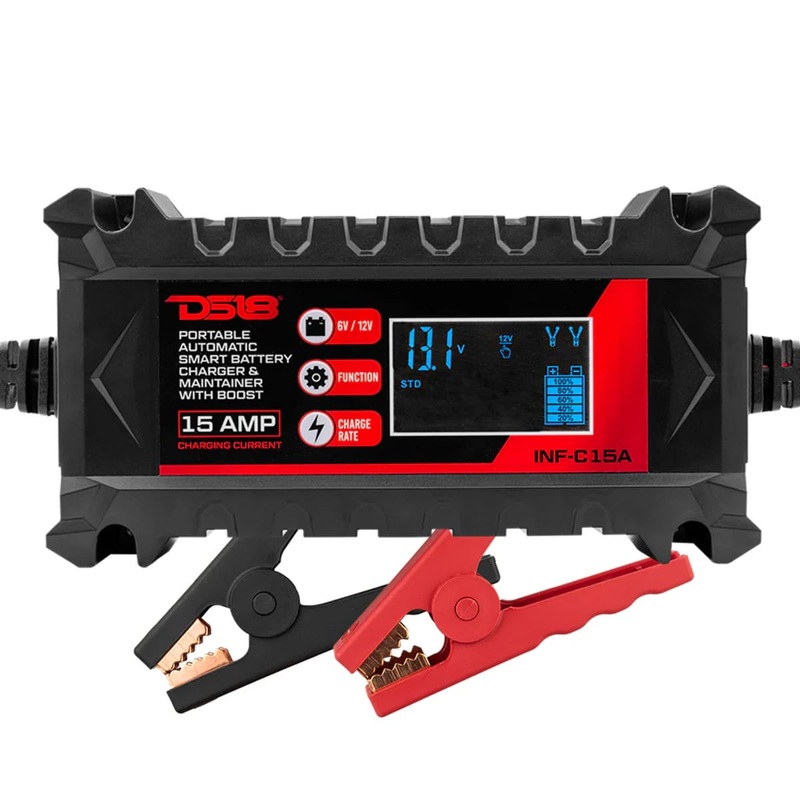 DS18 15 AMP Automatic Smart Lithium & AGM Car Battery Charger & Maintainer