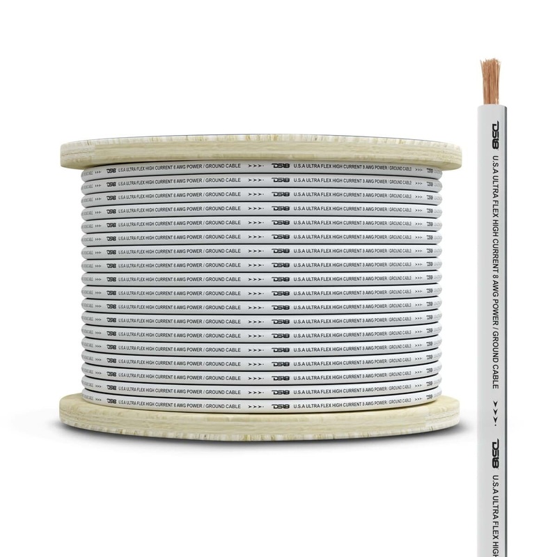 DS18 8-GA Marine Grade Tinned 100% Copper OFC Ground Wire – 100 Feet