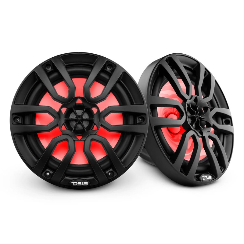 DS18 NXL 8 2-Way Coaxial Marine Speaker w/ 125 Watts RMS 4-Ohm RGB LED Lights