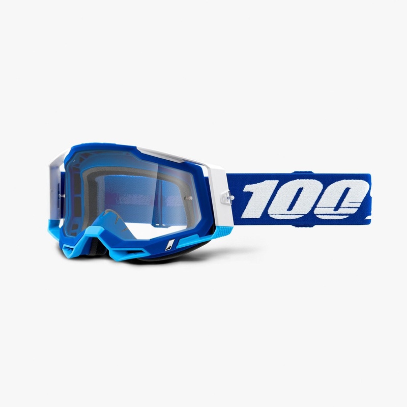 100% Racecraft2 Goggles Blue|Clear Lens