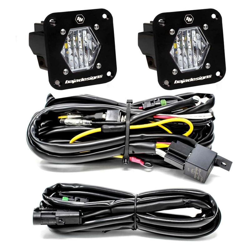 Baja Designs S1 Black Flush Mount LED Light Pod Reverse Kit