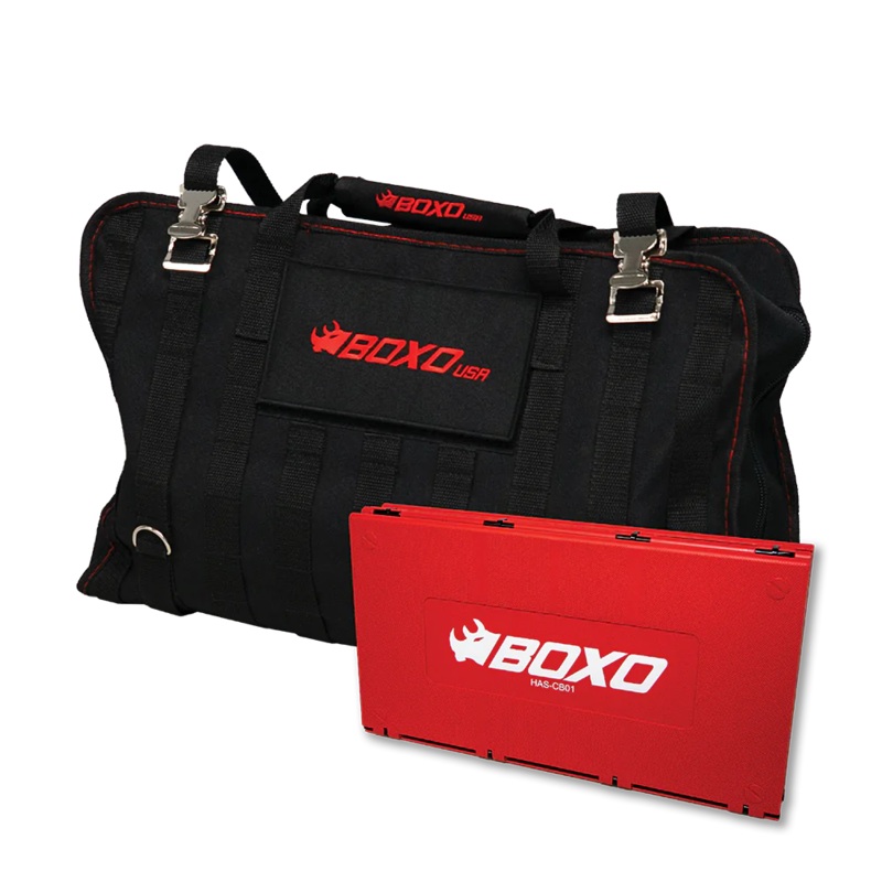 BoxoUSA Tool Bag With Tool Roll And Folding Mechanic Mat Combo